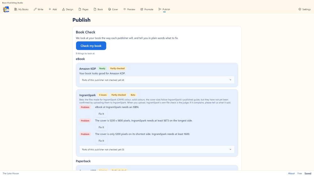 Book Check: plain-language fixes for each publisher