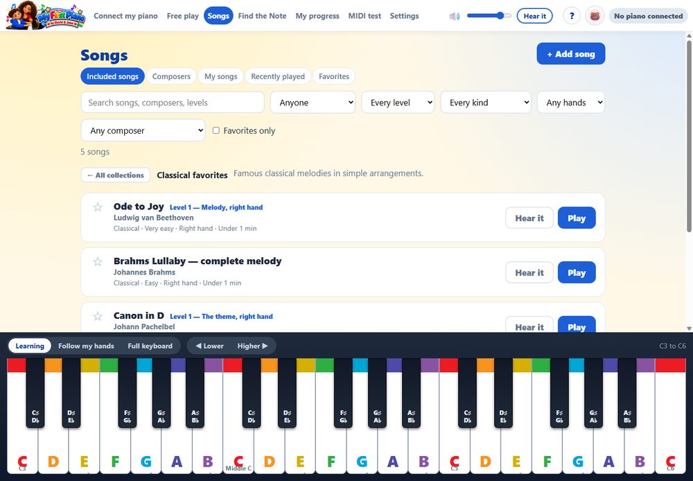 Pro: classical favorites in simple arrangements