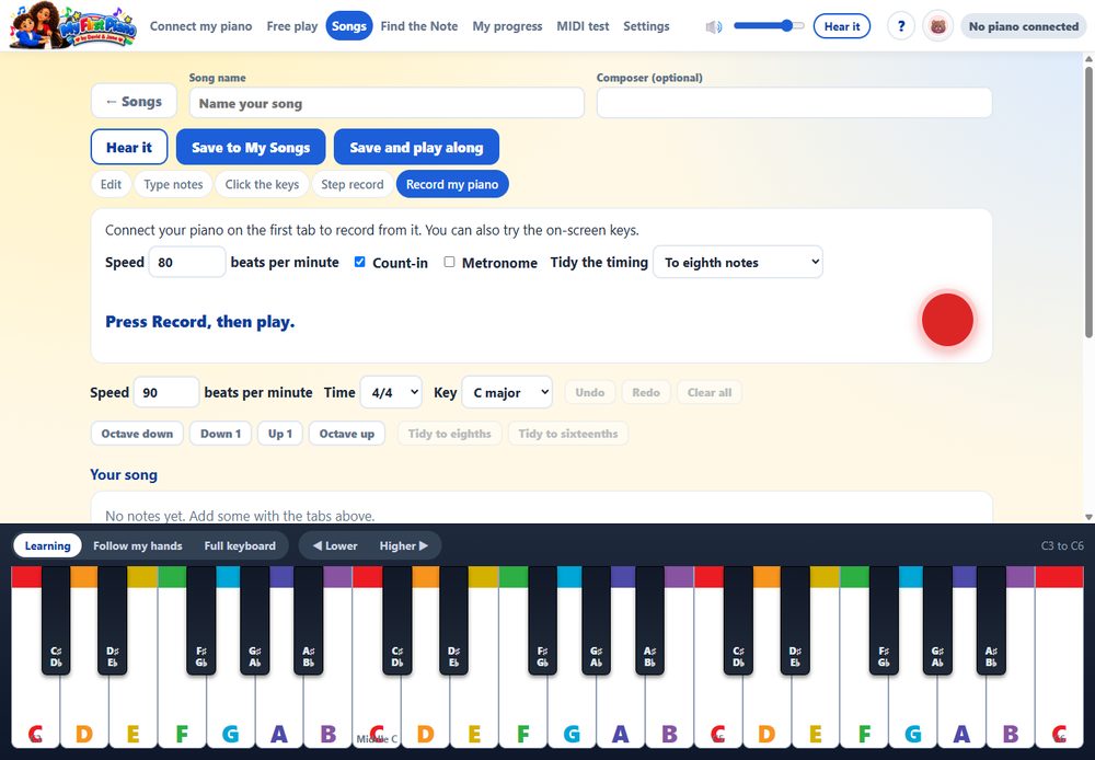 Pro: record yourself playing on your real piano