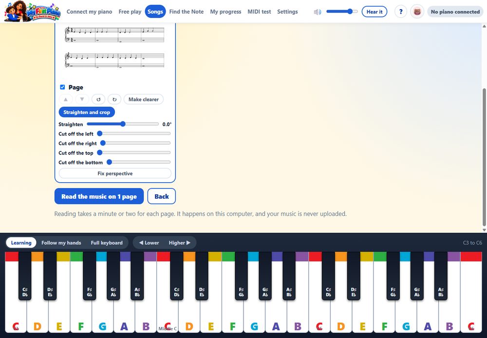 Pro: straighten, crop and fix the perspective of a photo of sheet music
