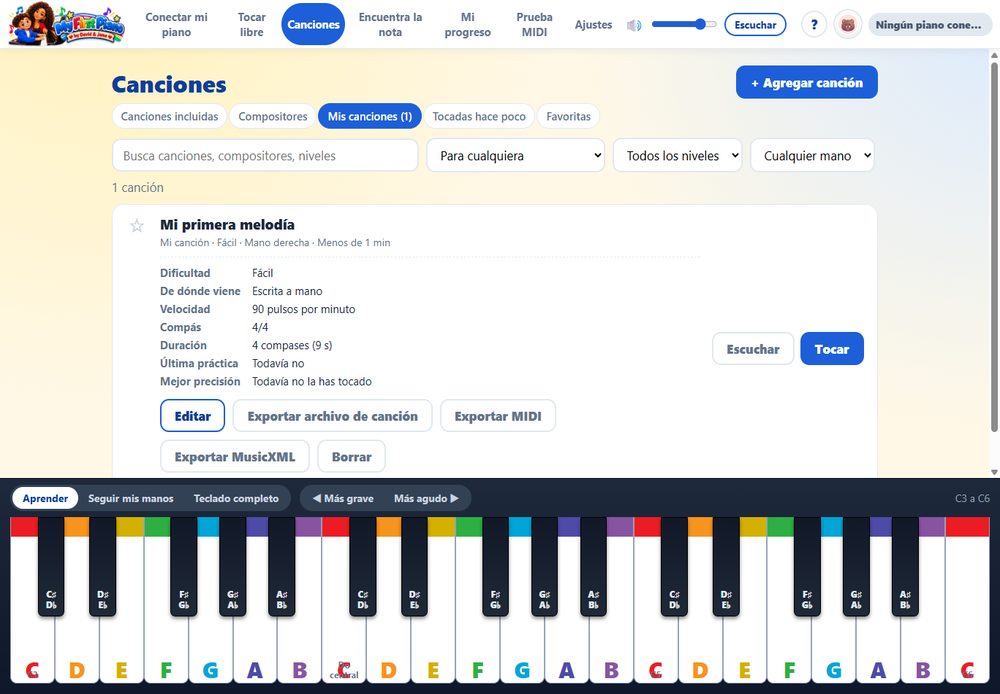Pro: edita tus canciones y expórtalas como MIDI o MusicXML