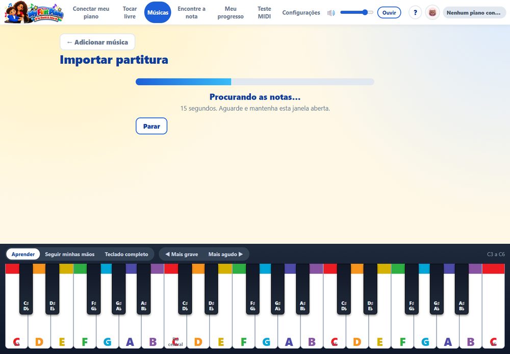 Pro: o leitor de partituras transforma a página em notas, no seu computador